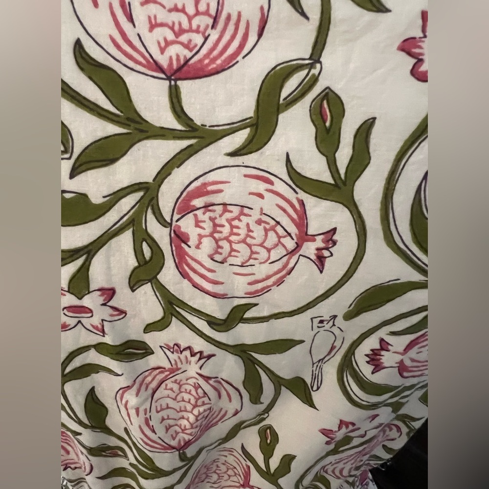 CHARLEE Pink and Green Floral Print Cotton Lined Drawstring Dress - sold out! - Picture 4 of 4